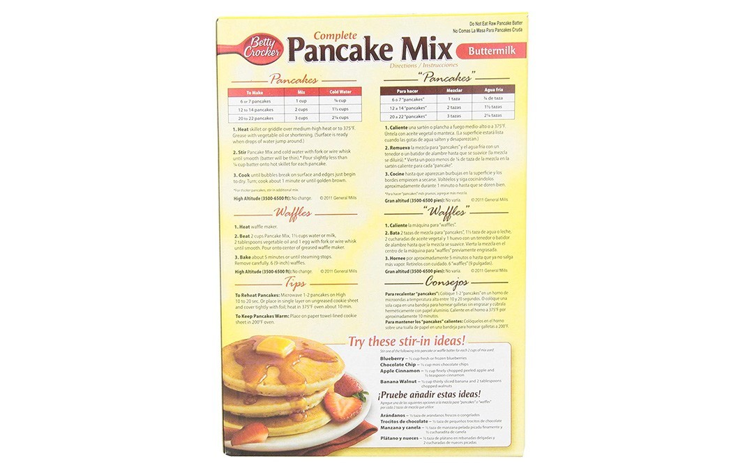 Betty Crocker Complete Pancake Mix (Buttermilk)   Box  1.04 kilogram